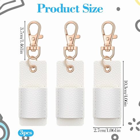Lanyard Pen Holder,3 Pcs Anti-lost Leather Badge Pen Holder Clip Portable Retractable Pens Stand Badges Clipboard for Nurses Office Belt Keychain White in Kuwait