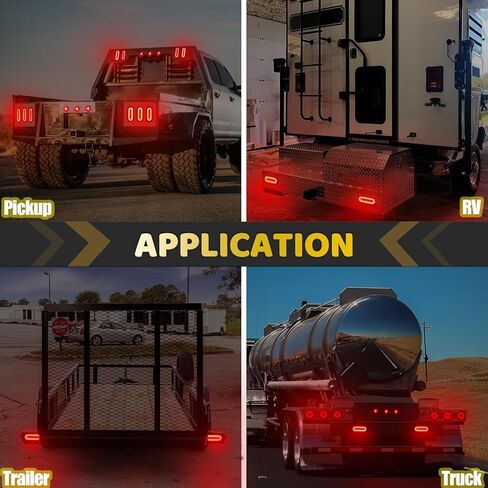 2pcs 6 "بوصة عدسة واضحة البيضاوي الأحمر 52 المصابيح مقطورة أضواء ث / شفة سطح جبل هالو LED الفرامل إيقاف تشغيل أضواء الذيل 【براءة اختراع 】 IP67 غاطسة لشاحنة قارب / RV / فان، DC 12V in Kuwait