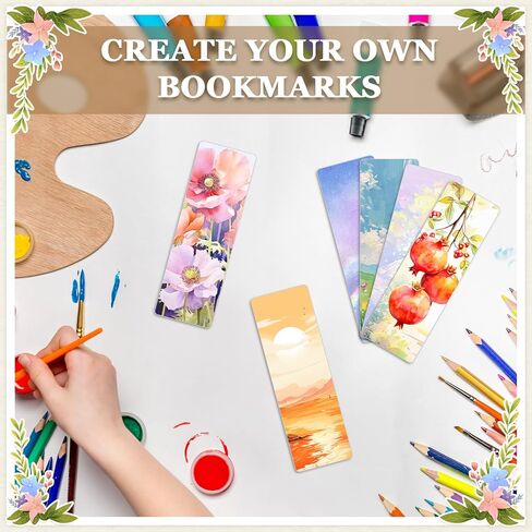 100 Sets Kraft Paper Blank Bookmarks with Tassels and Clear Bookmark Sleeves, Cardstock DIY Bookmark Making Kit for DIY Craft Projects, Gift Tag, School Supply, Party Favor in Kuwait