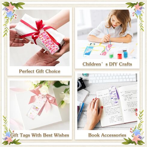 100 Sets Kraft Paper Blank Bookmarks with Tassels and Clear Bookmark Sleeves, Cardstock DIY Bookmark Making Kit for DIY Craft Projects, Gift Tag, School Supply, Party Favor in Kuwait