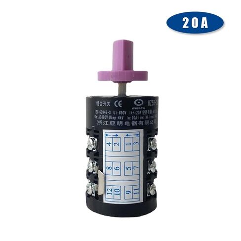 Multi-Step 0-7 Position HZ5B-20/3 Three Levels 20A 3P Universal Rotary Cam Switch Silver Contact Supplied in Kuwait