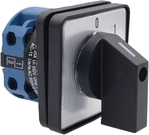 LW28-20A Electric 2Position 4 Terminals Rotary Cam Changeover Switch 550V 20A(Black) in Kuwait