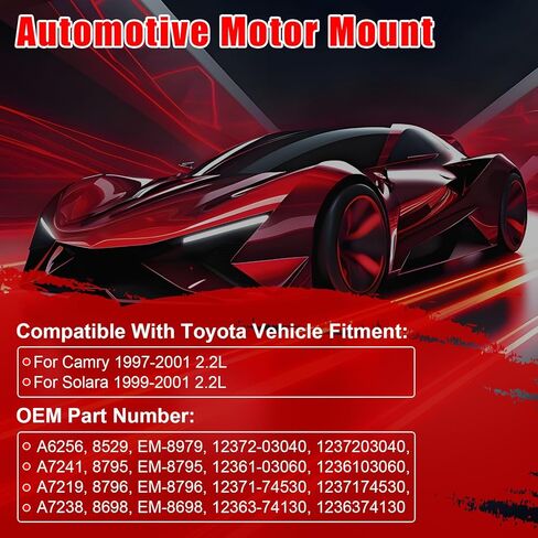 4pcs Engine Motor Mount Set Compatible with Toyota Camry 1997-2001 Solara 1999-2001 Transmission Mount Replaces A6256 A7241 A7219 A7238 in Kuwait