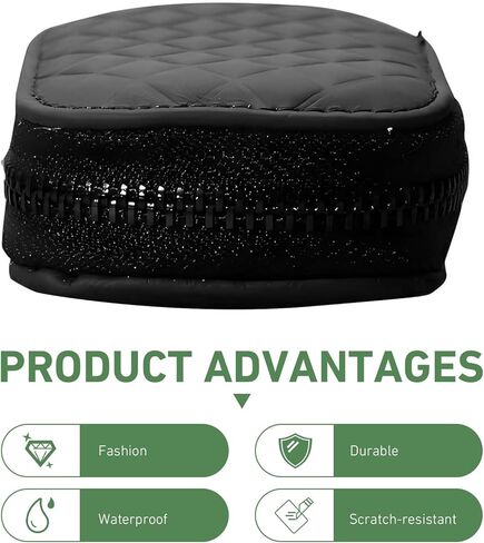 حافظة مفاتيح السيارة الذكية، غطاء جلدي لمفتاح التحكم عن بعد مع خطاف معدني، منظم حامل سلسلة مفاتيح بسحاب، عالمي لمفاتيح السيارة (أسود) in Kuwait