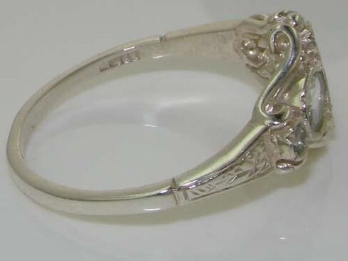 925 Sterling Silver Real Genuine Aquamarine Womens Band Ring in Kuwait