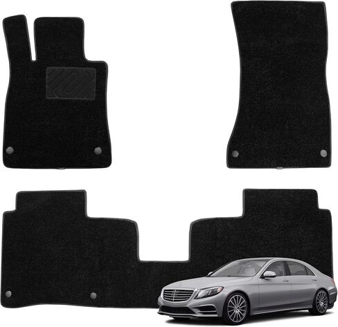 WENNEBIRD Superior Carpet Front Row Floor Mats for 2014-2020 Mercedes-Benz S-Class Sedan (W222), 0.6-Inch Ultra-Thick, Noise-Reducing, All-Weather Waterproof Anti-Slip – 2-Pc Set in Saudi Arabia