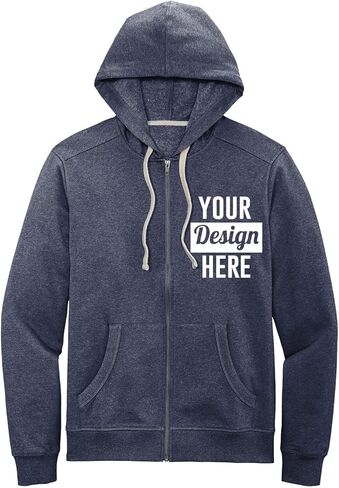 INK STITCH Men DT8102 Custom Logo Texts Embroidery Re-fleece Full Zip Hoodies - Multicolors in Kuwait