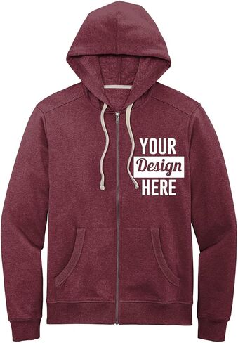 INK STITCH Men DT8102 Custom Logo Texts Embroidery Re-fleece Full Zip Hoodies - Multicolors in Saudi Arabia