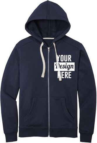 INK STITCH Men DT8102 Custom Logo Texts Embroidery Re-fleece Full Zip Hoodies - Multicolors in Saudi Arabia