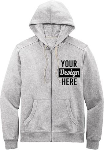 INK STITCH Men DT8102 Custom Logo Texts Embroidery Re-fleece Full Zip Hoodies - Multicolors in Saudi Arabia