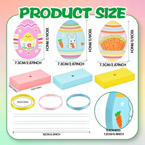 3 Sets Easter Table Centerpiece Decor, Easter Tiered Tray Decoration Egg Bunny Carrot Colorful Spring Wooden Sign Tabletop for Home, Mantel, and Dining Table in Kuwait