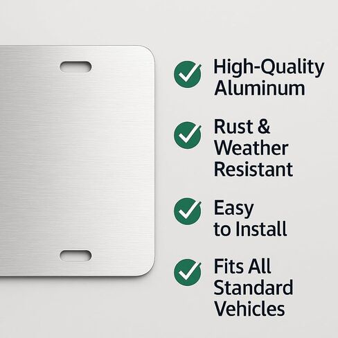 Custom Aluminum License Plate, Personalized Front Car Tag with Your Design, Name or Image, Standard 12x6 Decorative Plate, Unique Gift - Inkloop in Saudi Arabia