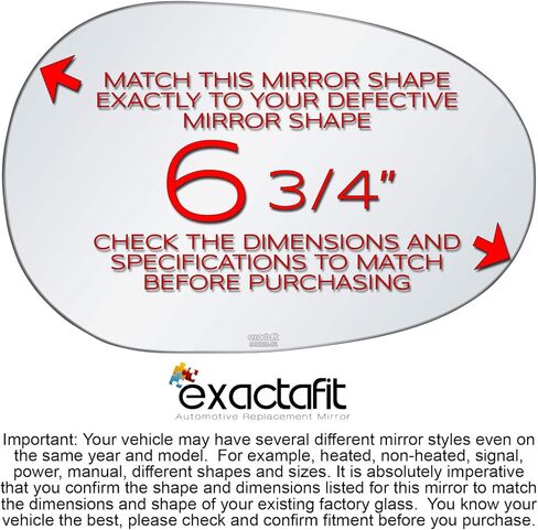 Passenger Side Mirror Replacement Glass For 1990-1997 Mazda Miata, 1996-1998 Suzuki X-90 Right Mirrors with Adhesive Convex Lens exactafit 8992MR in Saudi Arabia