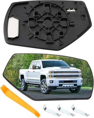 مرآة ساخنة على الجانب الأيسر متوافقة مع Silverado GMC Sierra 1500 2500 HD 3500 HD 2014-2019 استبدل GM1324145 22919747، استبدال زجاج مرآة الرؤية الخلفية للسائق in Kuwait
