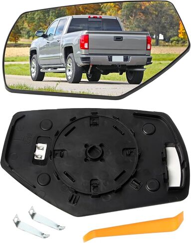 Left Side Heated Mirror Compatible with Silverado GMC Sierra 1500 2500 HD 3500 HD 2014-2019 Replace GM1324145 22919747, Driver Side Exterior Rear View Mirror Glass Replacement in Saudi Arabia