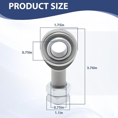 2Pcs 3/4" Steering Shaft Support, 3/4-16 in Right Hand Male Thread Spherical Heim Joint with Jam Nut, for Supporting and Stabilizing the Steering Shaft in Saudi Arabia
