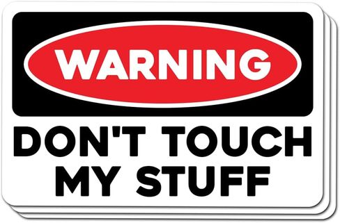 (3 قطع) ملصق تحذير Don't Touch My Stuff - ملصق فكاهي مضحك ووقائي للكمبيوتر المحمول، المكتب، الخزانة، صندوق الأدوات، ممتص الصدمات، هدية لزملاء العمل 3 بوصات in Saudi Arabia