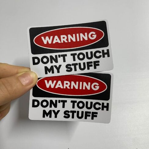 (3 قطع) ملصق تحذير Don't Touch My Stuff - ملصق فكاهي مضحك ووقائي للكمبيوتر المحمول، المكتب، الخزانة، صندوق الأدوات، ممتص الصدمات، هدية لزملاء العمل 3 بوصات in Saudi Arabia