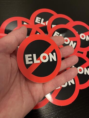 Anti Elon Round NO Bumper Sticker for Tesla Owners Musk Went Crazy Gift Accessory Decal for Model X 3 Y S 3in in Saudi Arabia