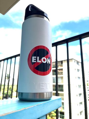 Anti Elon Round NO Bumper Sticker for Tesla Owners Musk Went Crazy Gift Accessory Decal for Model X 3 Y S 3in in Saudi Arabia