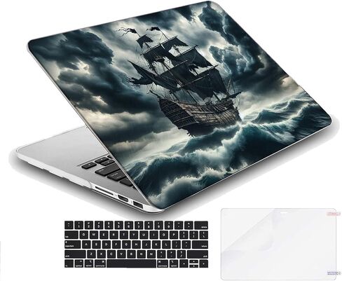 متوافق مع جهاز MacBook Air مقاس 13 بوصة، غطاء صلب مع غطاء لوحة مفاتيح وواقي شاشة (A1369 A1466، إصدار 2010-2017) - Pirates MC21237 in Saudi Arabia