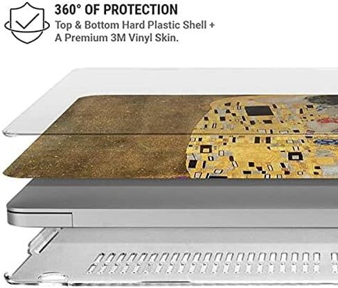 حافظة سكينيت + غلاف متوافق مع ماك بوك إير 13 بوصة (2020) - بريدجمان آرت كليمت - تصميم القبلة in Kuwait