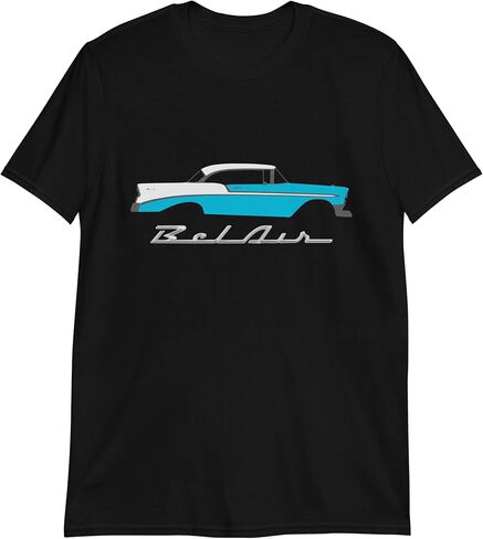 1956 Chevy Bel Air Turquoise Antique Car Collector Cars 56 Belair Graphic T-Shirt | Car Enthusiast Gift in Saudi Arabia