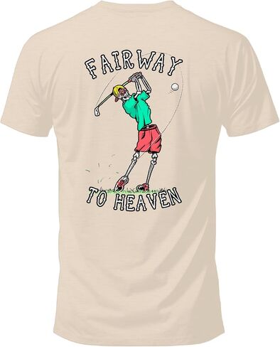 Salty Bones Fairway to Heaven Golf Graphic T-Shirt, 100% Ringspun Cotton, Classic Fit, Printed in USA in Kuwait