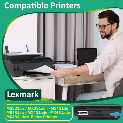 for Lexmark 55B1000 Black Toner Cartridge,3000 Pages High Cartridge Compatible MS331dn,MX331adn,MS431dn,MS431dw,MX431adn,MX431adw,MX432adwe Printer,Replaceable 55B1H00,55B1X00 Ink Cartridge (Black) in Saudi Arabia