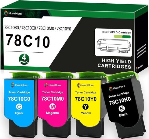 خرطوشة حبر متوافقة من MasaiMara 78C10K0 78C10C0 78C10M0 78C10Y0 لـ Lexmark CS521 CS622 CS421 CX421 CX522 CX622 CX625 CS421dn CS521dn CS622de CX421adn CX522ade CX622ade طابعة CX625ade CX625adhe in Saudi Arabia