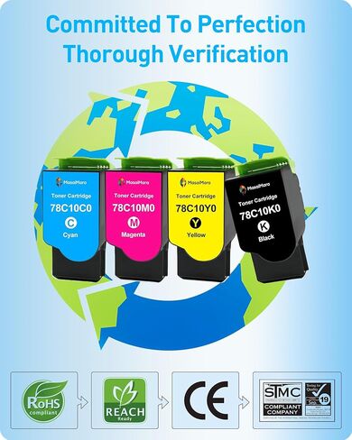 خرطوشة حبر متوافقة من MasaiMara 78C10K0 78C10C0 78C10M0 78C10Y0 لـ Lexmark CS521 CS622 CS421 CX421 CX522 CX622 CX625 CS421dn CS521dn CS622de CX421adn CX522ade CX622ade طابعة CX625ade CX625adhe in Saudi Arabia