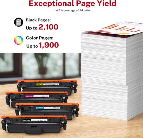 مجموعة خراطيش حبر 069 مكونة من 4 قطع بديلة متوافقة لطابعة Canon 069 069H تعمل مع طابعة Canon Color imageClass MF750C LBP674C Series MF753Cdw MF751Cdw LBP674Cdw المزودة بشريحة in Saudi Arabia