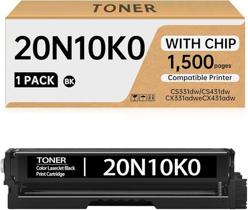 20N10K0 20N10 Toner Cartridge (with Chip) Compatible with Lexmark CS331dw CS431dw CX331adwe CX431adw Printers - 20N10K0 Black Toner (1-Pack, 1,500 Pages) in Kuwait