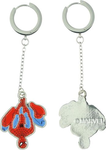 أقراط Marvel Spider-Man مجوهرات متدلية رأسًا على عقب Spidey Huggie Clicker Hoop in Saudi Arabia