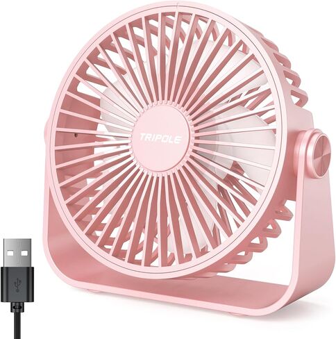 TriPole USB Desk Fan 4.5 Inches Portable Mini Fan Powerful 3 Speeds Wind Personal Desktop Fan with 360° Head Rotation for Home Office Car Indoor Outdoor Black in Kuwait