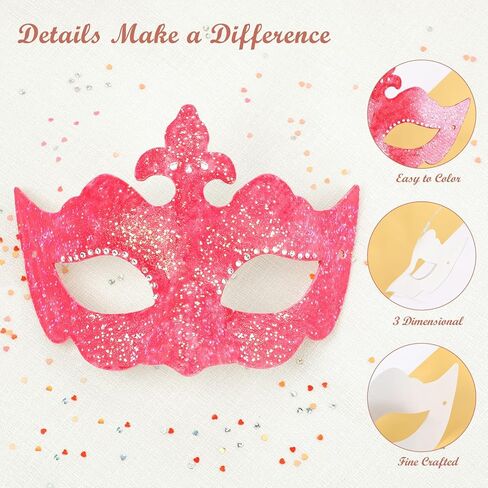 White Masks,DIY Unpainted Masquerade Masks Plain Half Face Masks Decorate in Kuwait