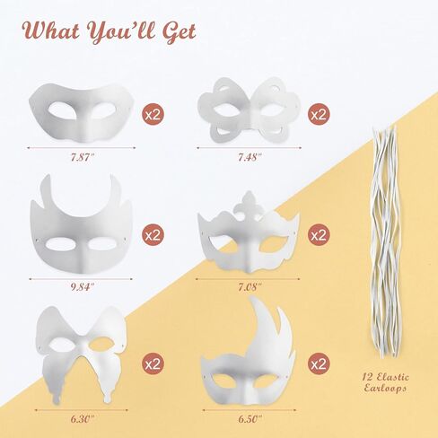 White Masks,DIY Unpainted Masquerade Masks Plain Half Face Masks Decorate in Kuwait