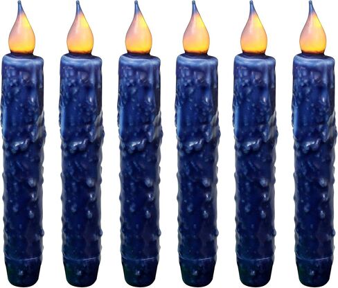 CVHOMEDECO. Real Wax Hand Dipped Battery Operated LED Timer Taper Candles Country Primitive Flameless Lights Décor, 6-3/4 Inch, Ivory, 2 PCS in a Package in Saudi Arabia