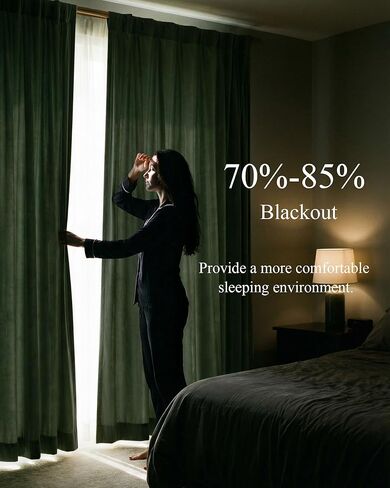 StangH Dark Slate Blackout Curtains for Bedroom, Thermal Insulated Drapes for Living Space, Noise Reducing Window Treatment with Back Tab, Luxury Fabric Panels, 52x96 Inch, Set of 2 in Kuwait