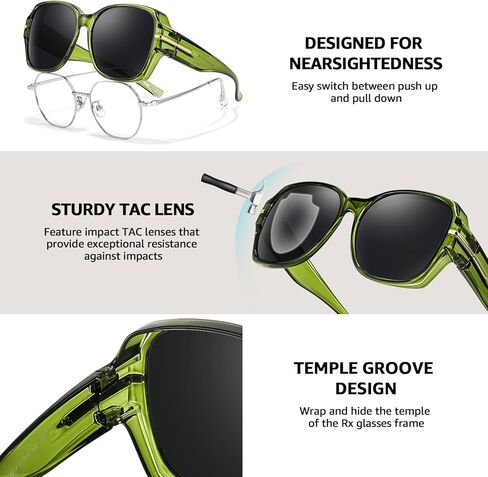 TJUTR Oversized Fit-Over Sunglasses for Women, Trendy Polarized Wraparound Shades with UV400 Protection TS6215 in Saudi Arabia