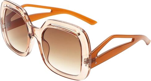 PASTL Women’s Oversized Square Sunglasses Vintage Retro Design Bold Cutout Frame UV400 in Kuwait