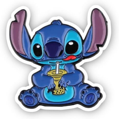 2 (Pieces) 2" and 3" Stitch Drinking Boba Tea Sticker, Waterproof Vinyl Decals for Many Purpose Like Cars, Trucks, Laptops, Phones, Windows and More in Kuwait