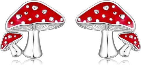 CERSLIMO الفضة الاسترليني الفطر تحت عنوان أقراط مجوهرات عيد الميلاد الذكرى السنوية هدايا عيد ميلاد للنساء عشاق الفطر in Kuwait