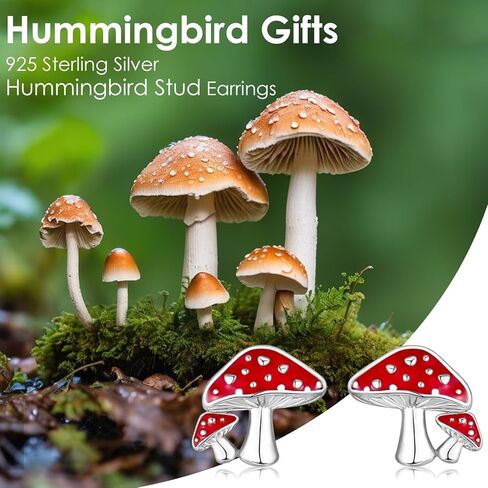 CERSLIMO الفضة الاسترليني الفطر تحت عنوان أقراط مجوهرات عيد الميلاد الذكرى السنوية هدايا عيد ميلاد للنساء عشاق الفطر in Kuwait