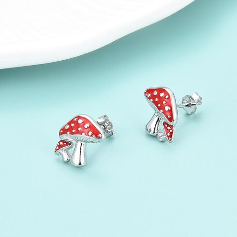 CERSLIMO الفضة الاسترليني الفطر تحت عنوان أقراط مجوهرات عيد الميلاد الذكرى السنوية هدايا عيد ميلاد للنساء عشاق الفطر in Kuwait