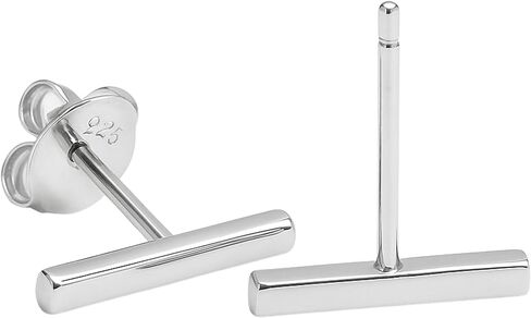 الحد الأدنى من الفضة الإسترليني الأنيقة على شكل عصا رقيقة وأقراط خطية على شكل شريط خطي لعيد الميلاد وعيد الحب وعيد الأم وعيد الميلاد - هدايا مصنوعة يدويًا للنساء (الفضة الاسترليني) in Kuwait