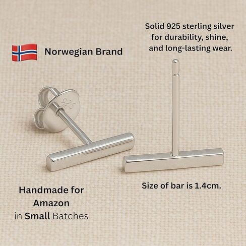 الحد الأدنى من الفضة الإسترليني الأنيقة على شكل عصا رقيقة وأقراط خطية على شكل شريط خطي لعيد الميلاد وعيد الحب وعيد الأم وعيد الميلاد - هدايا مصنوعة يدويًا للنساء (الفضة الاسترليني) in Kuwait