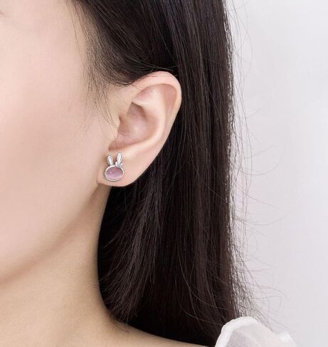 Bunny Earrings Rabbit Stud Earrings Hypoallergenic Cute Animal Jewelry Easter Earrings Gift for Women in Saudi Arabia