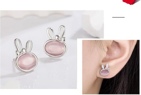 Bunny Earrings Rabbit Stud Earrings Hypoallergenic Cute Animal Jewelry Easter Earrings Gift for Women in Saudi Arabia