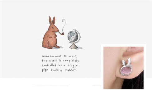 Bunny Earrings Rabbit Stud Earrings Hypoallergenic Cute Animal Jewelry Easter Earrings Gift for Women in Saudi Arabia